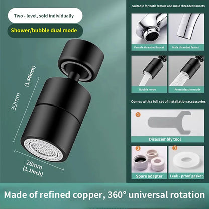 360° Rotary Kitchen Faucet Spray Head Filter washbasin Splash proof Adapter 2 Mode adjustable Kitchen Sink Faucet Aerator Crane