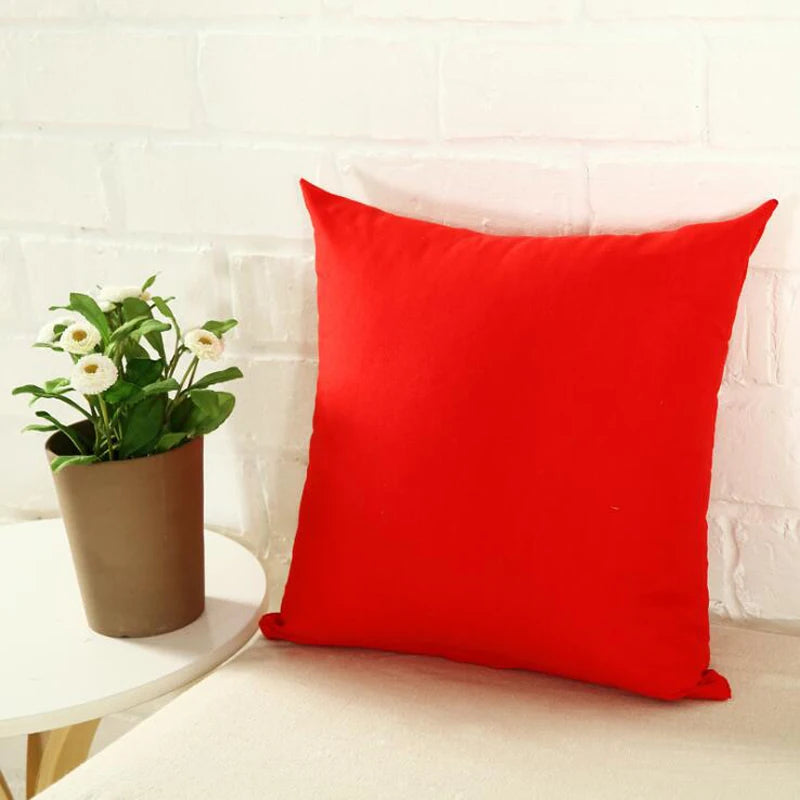 40*40cm Pillow Case Solid Color Sofa Cushion Backrest Pillowcase Family Living Room Cushion Waist Cushion Cover For Household