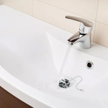 8/2pc Sink Plug Universal Rubber Drain Stopper With Round Beaded Chain Bath Sink Drain Stopper Plug For Kitchen And Bathroom Fit