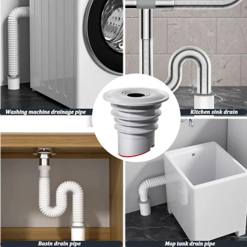 Bathroom Sewer Seal Ring Anti-odor Leak-Proof Kitchen Sink Sewer Pipe Plug Washing Machine Floor Drain Connector Stopper