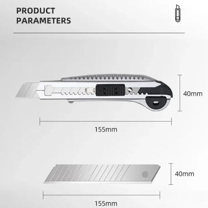 Art Knife Heavy Duty All Steel Thickened Large All Stainless Steel Wallpaper Knife Industrial Grade Durable Tool Holder
