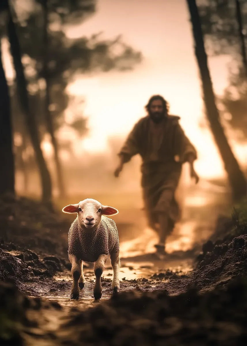 Retro Religion Jesus Walking On Water Lost Lamb Classic Posters Prints Canvas Painting Wall Art Picture Living Room Home Decor
