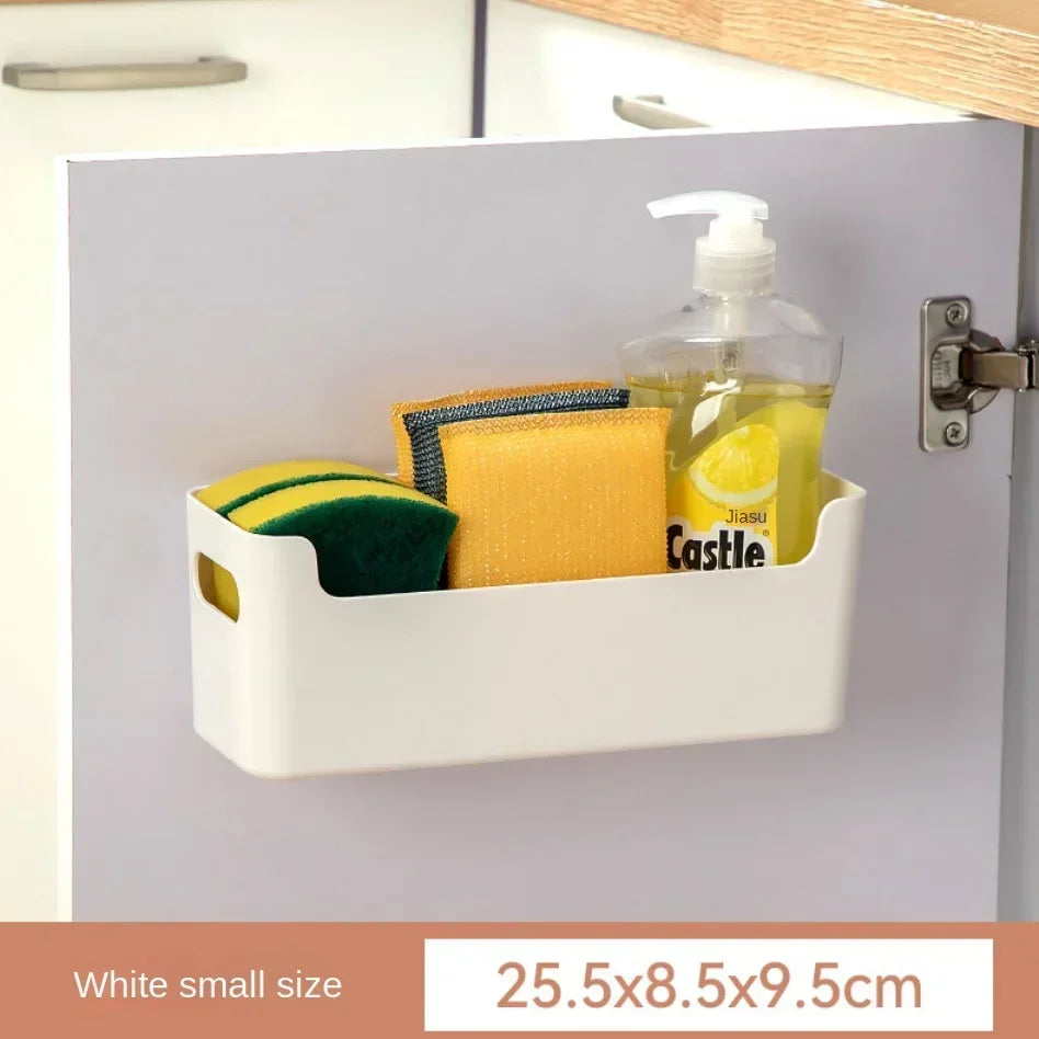 Non Perforated Cling Film Rack Inside Cabinet Wall Shelf Spice Rack Dish Drying Rack Kitchen Organizer for Home Storage