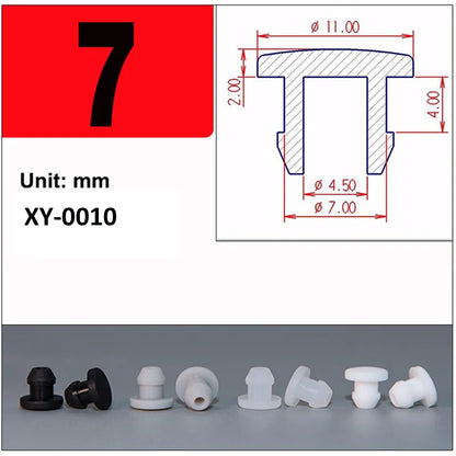 Silicone Rubber Caps T Type Plug Cover Snap-on Gasket Blanking End Seal Stopper 2.5mm-15mm Black/White/Gray/Transparent