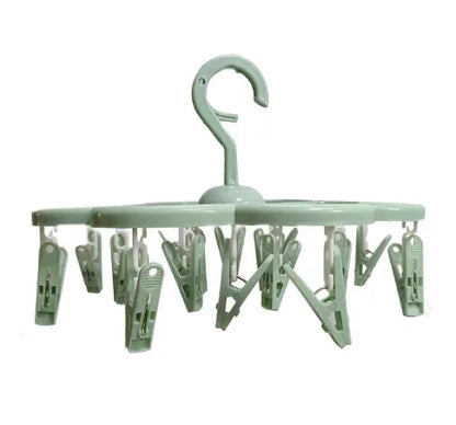 1/3PCS Foldable Drip Hanger with 32 Clips - Plastic Hanging Drying Rack for Clothes Underwear Socks Suitable for Bedroom Balcony