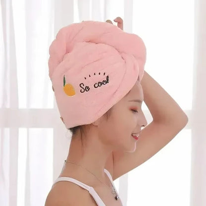 Dry Hair Towel Embroidered Coral Velvet Ladies Microfiber Soft Shower Cap Head Wrap Absorbent Fast Dry Ladies Head Towel