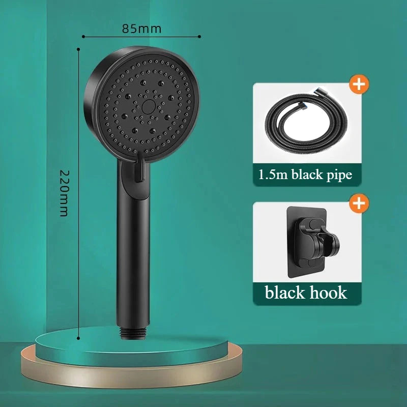 5 Modes Pressure Boost Shower Head Multifunction Adjustable Large Water Shower Nozzle Massage Bathroom Accessory