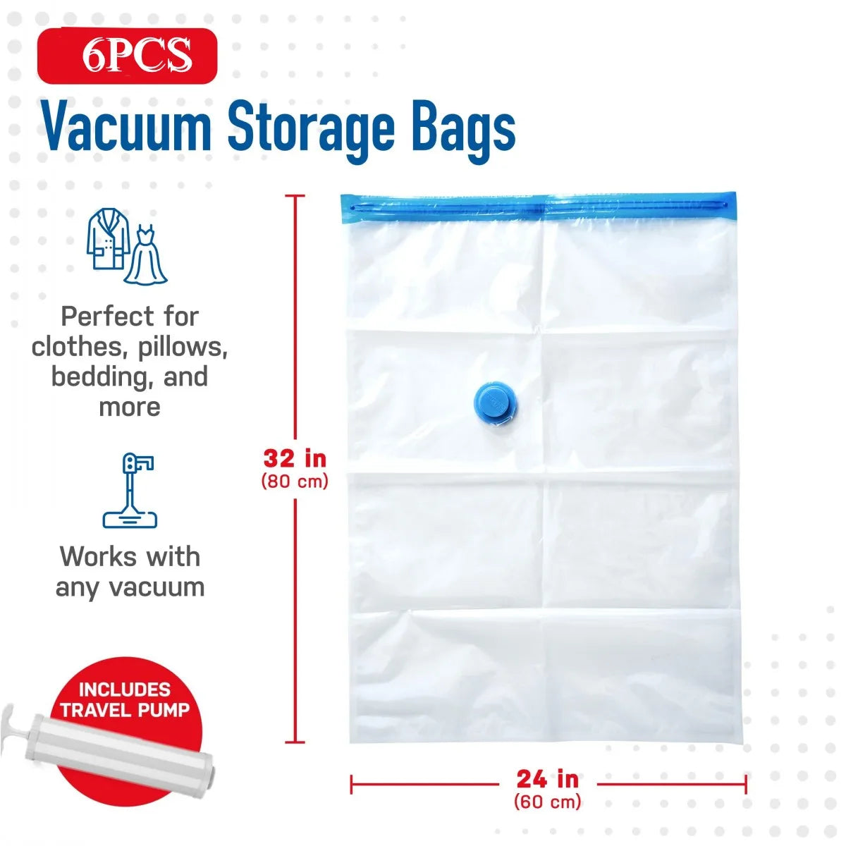 3-5PCS Vacuum Storage Bags, Space Saver Bags  Compression for Comforters and Blankets Clothes Travel Packing Organizer
