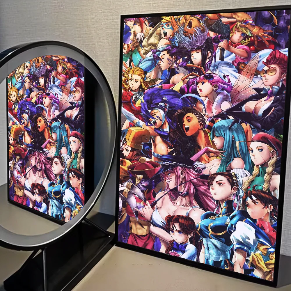 Darkstalkers Morrigan Aensland DIY Sticky Poster Waterproof Paper Sticker Coffee House Bar Home Decor