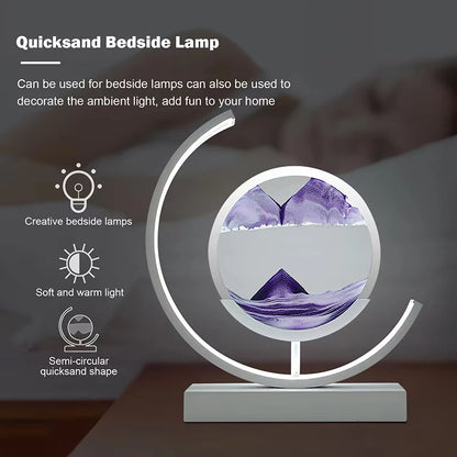 LED Night Light Moving Sand Art Table Lamp Quicksand Sandscape 3D Hourglass Bedside Lamps Flowing Sand Painting Home Decor Gifts