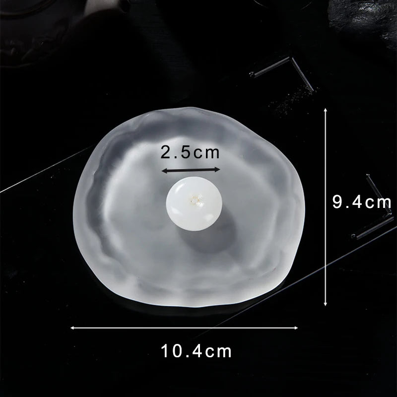 Mini Jade Incense Burner Incense Holder with Glass Incense Plate Ash Catcher Buddhism Supplies Home Decor
