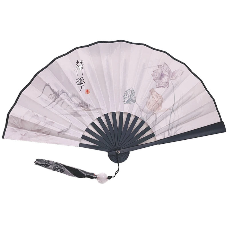With Tassel Art Craft Style Foldable Hand Fan Portable Folding Fan Wedding Party Photo Props Guest Gifts Home Decor Craft