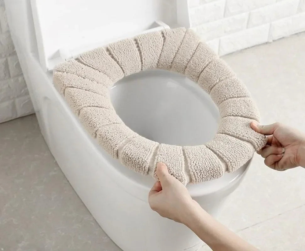 Toilet Seat Cover Warm Soft Acrylic Washable Mat Home Decor Closestool Mat Seat Case Toilet Lid Cover Accessories Bathroom Home