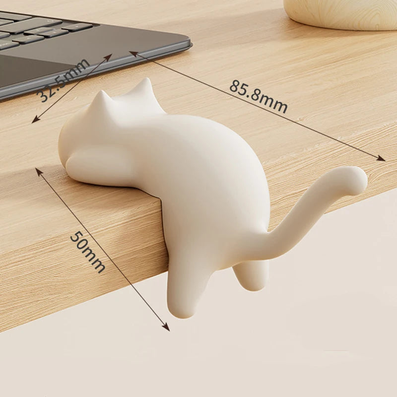 Cat Shaped No Trace Hooks, Damage-Free Wall Mount Holder Clip for Bag/Purse/Pencil Case on Desk Table Study Office