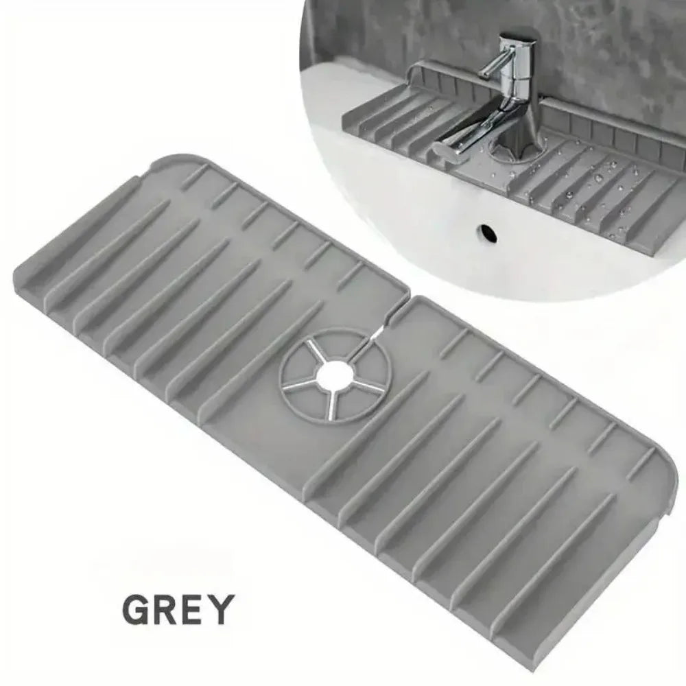 Silicone Faucet Mat Dish Soap Sponge Holder Sink Kitchen Countertop Drying Mat Bathroom Kitchen Sink Splash Guard Drain Pad