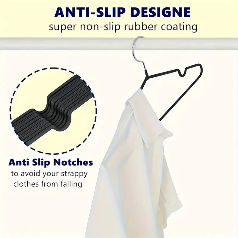 10pcs Clothes Metal Hanger Household Coat Pants Hanger Traceless No-slip Clothes Hangers Durable Strong Hangers for Organization
