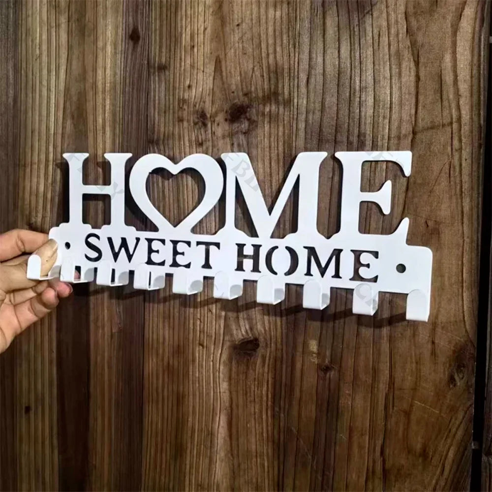 1pc Metal Wall Hooks Key Holder, Wall Mounted Coat Rack, Iron Art Decor For Home Kitchen Door