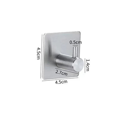 Adhesive Heavy Duty Wall Hook Waterproof Stainless Steel, Mounting - Bathroom and Bedroom