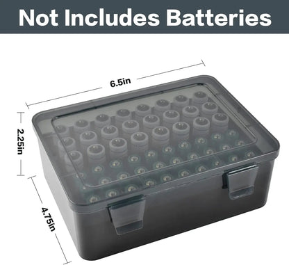 Battery Storage Organizer Holder Holds 54 AA AAA Batteries, Battery Box Case Garage Container,Home Drawer Organization Dispenser