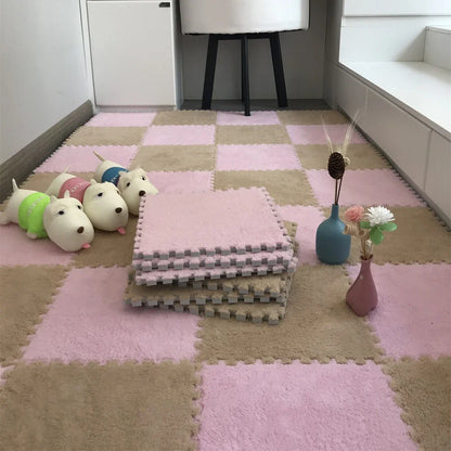 Soft Plush Children's Mat Babe Toys Eva Foam Puzzle Carpet Warm Children Play Mats Interlocking Rugs Infant Carpet 30*30*1cm