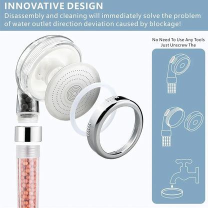 1PC ABS Filtered Shower Head Anti Limestone High-Pressure Water Saving Handheld Clear Showerheads with Filter Beads for Bathroom