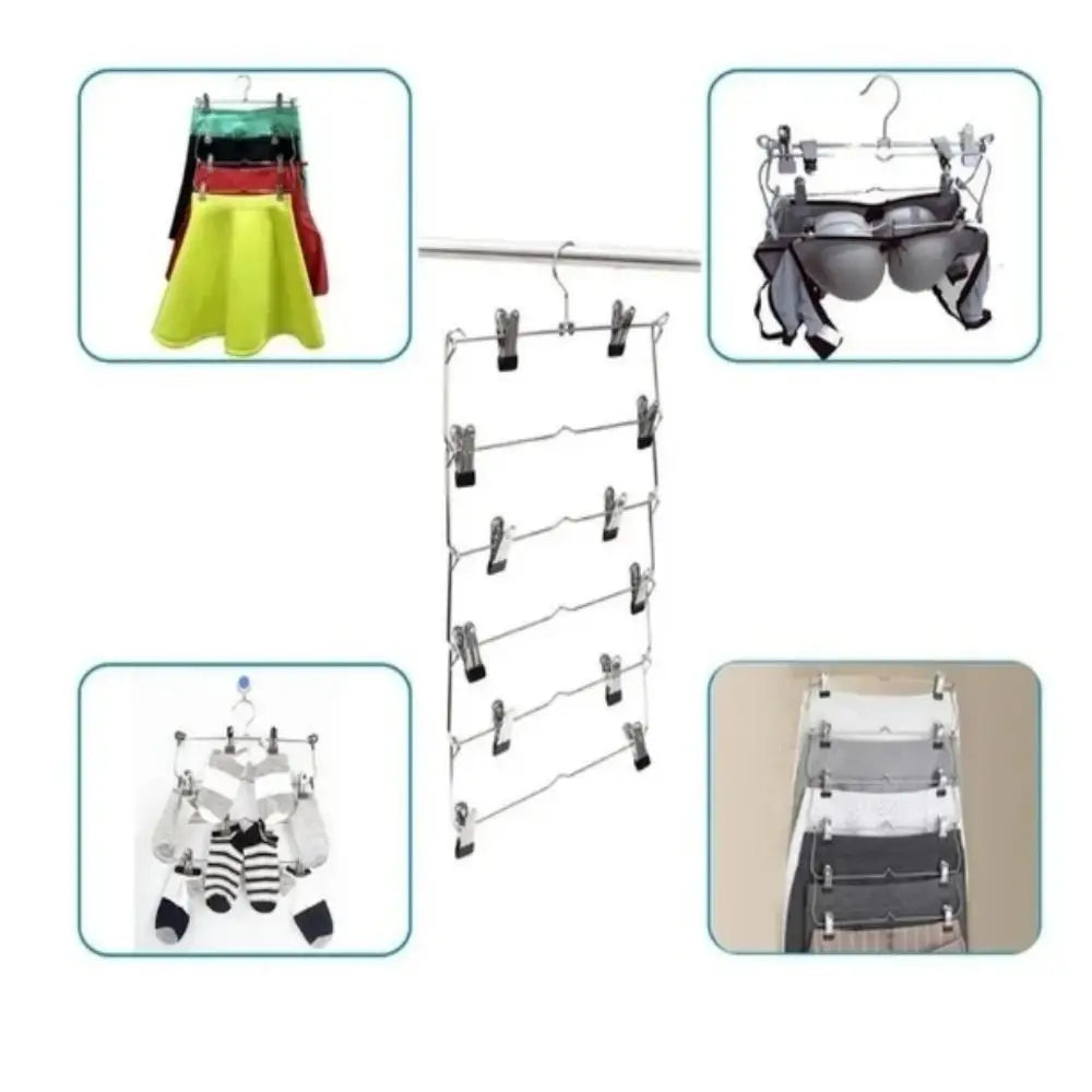 Multi-Functional Home Non-Slip Metal Pants Rack New Creative Stainless Steel Seamless Hanger Simple Storage Skirt Rack