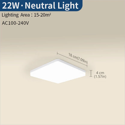 MARPOU Square Led ceiling lamp bedroom lighting Neutral white cold white warm white 48W 36W 24W 18W led ceiling light room