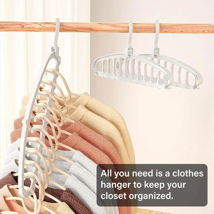 1PC 11-Hole Multi-functional Clothes Hanger for Dormitory Home-use Spiral Plastic Closet Drying Hanger Support