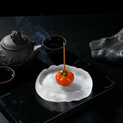 Mini Jade Incense Burner Incense Holder with Glass Incense Plate Ash Catcher Buddhism Supplies Home Decor