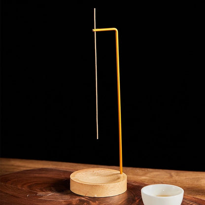 Upside Down Incense Burner - Wooden Round Incense Stick Holder Tray Ornament, Zen Garden Home Decor for Bedroom Yoga Meditation